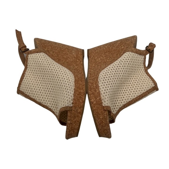 Splendid Tan Cork Mesh Platform Wedge Espadrille Sandals Size 9 Women’s - Picture 5 of 8